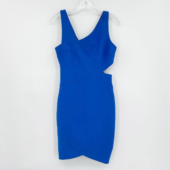Likely Skylar Cutout Mini Dress Olympic Blue Asymmetric Bodycon Womens Size 2 - Picture 5 of 12